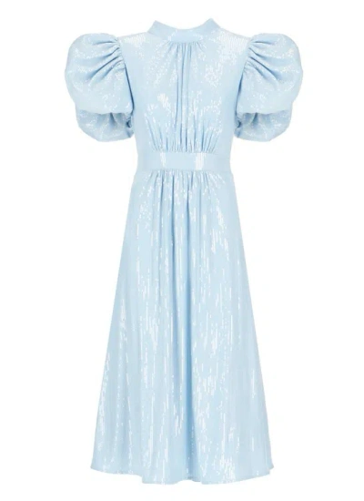 Rotate Birger Christensen Rhinestones Dress In Blue