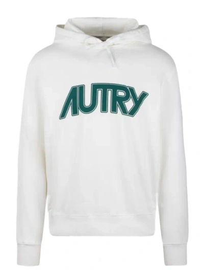 Autry Cotton Sweatshirt With Logo Print In White