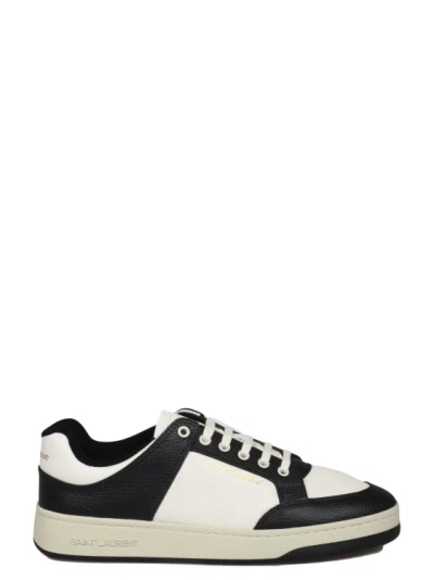 Saint Laurent Sl/61 Leather Sneakers In White