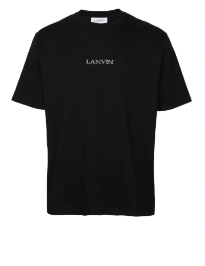 Lanvin Logo Embroidery T-shirt In Black
