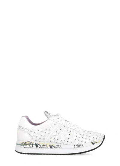 Premiata Conny Broderie-anglaise Sneakers In White