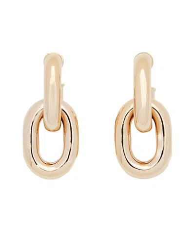 Rabanne Xl Link Double Hoop Earrings In Gold