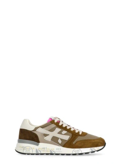 Premiata Mick Trainers In Leather Colour Suede And Fabric In Brown