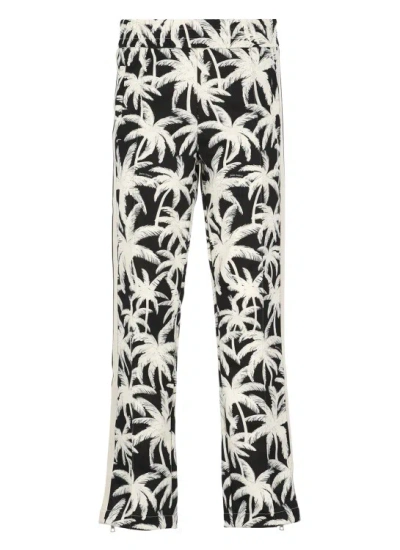 Palm Angels All-over Palms Print Track Pants In Grey