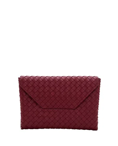 Bottega Veneta Origami Large Envelope Leather Bag In Red