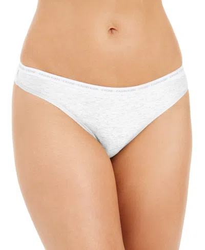 Calvin Klein Ck One Cotton Singles Thong Underwear Qd3783 In White