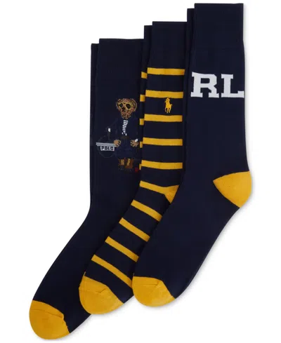 Polo Ralph Lauren Denim Bear Socks Gift Box- 3 Pk. In Assorted