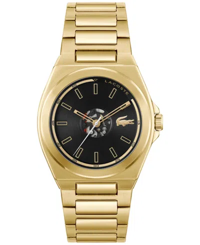 Lacoste Men's Reno Gold-tone Stainless Steel Bracelet Watch 42mm In White