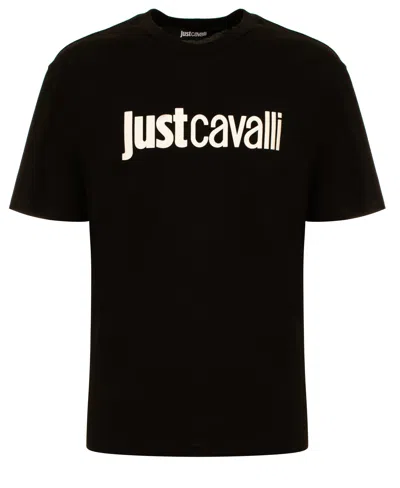 Just Cavalli T-shirt With Logo In Black