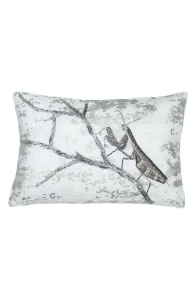Michael Aram Praying Mantis Branch Decorative Pillow, 8 X 12 In Silver
