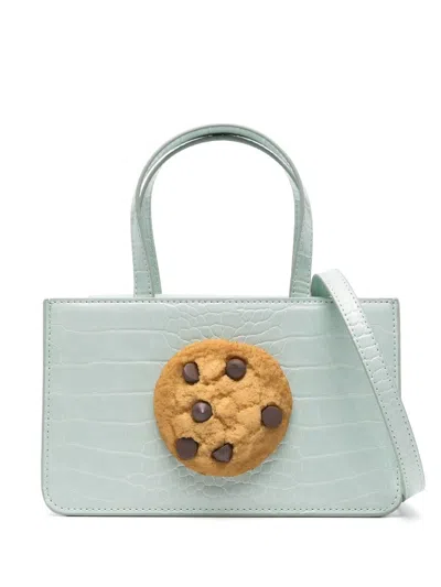 Puppets And Puppets Small Cookie Snakeskin-effect Tote Bag In Green