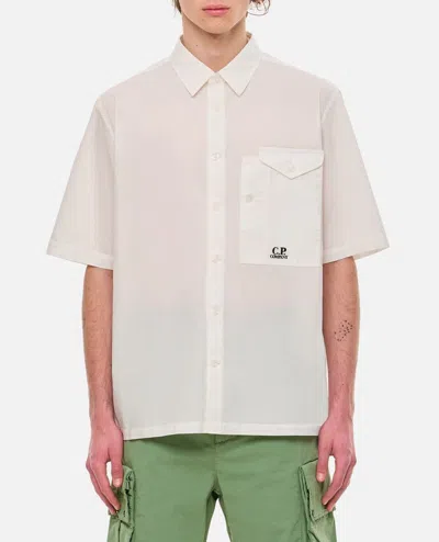 C.p. Company Cotton Short-sleeve Shirt In White