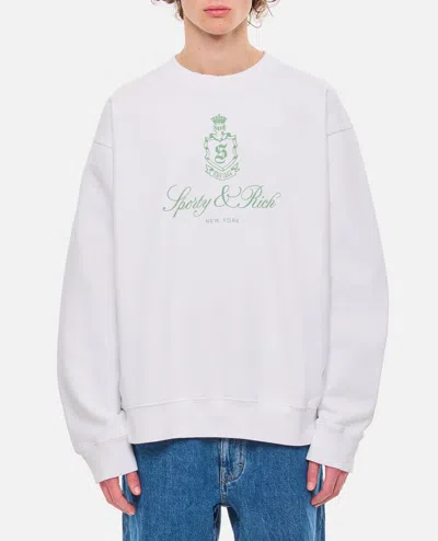 Sporty And Rich Vendome Cotton Graphic Sweatshirt In White