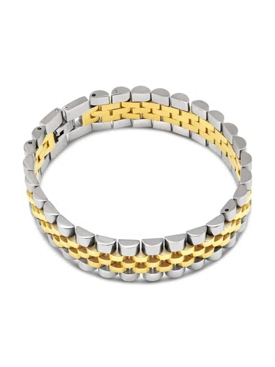 Sterling Forever Women's Stainless Steel Chunky Link Bracelet In Goldsilver