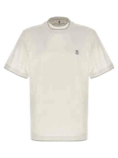 Brunello Cucinelli Double Layer T-shirt In White