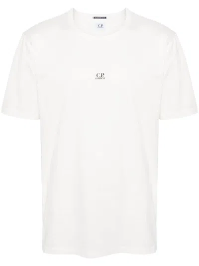 C.p. Company 70/2 Mercerized Jersey Logo T-shirt In Ivory