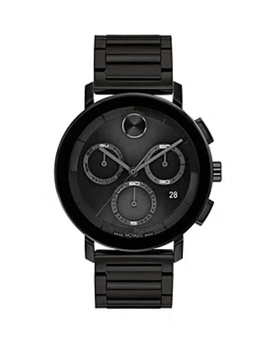 Movado Men's Swiss Chronograph Bold Evolution 2.0 Black Ion Plated Steel Bracelet Watch 42mm