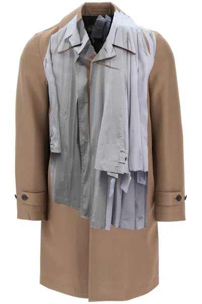 Comme Des Garçons Homme Deux Single-breasted Trench Coat With Trompe In Marrone