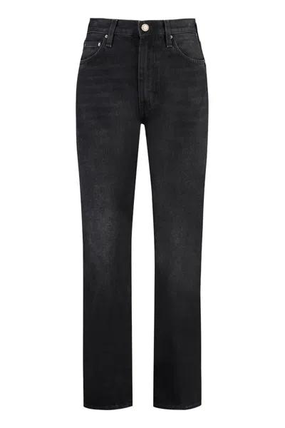 Totême Twisted Seam 5-pocket Straight-leg Jeans In Black