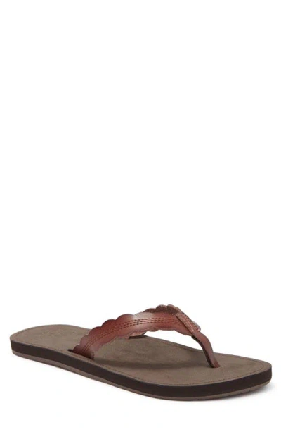 Reef Celine Scalloped Strap Flip-flop Sandal In Rust