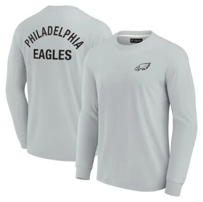Fanatics Signature Men's And Women's  Gray Philadelphia Eagles Super Soft Long Sleeve T-shirt