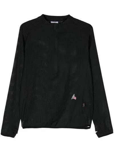 Roa Mesh-sweatshirt Mit Reissverschluss In Black