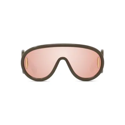 Loewe Sunglasses In Kaki/rosa Specchiato