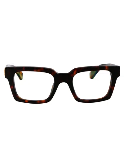 Off-white Optical Style 72 Glasses In 6000 Havana