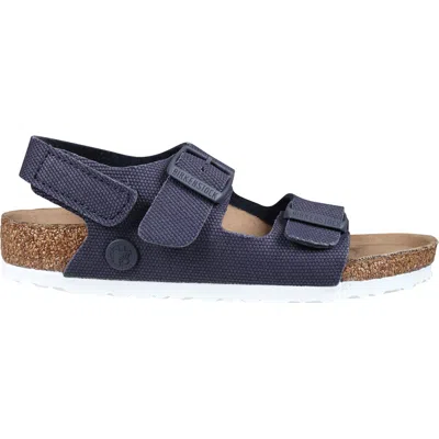 Birkenstock Blue Milano Hl Rivet Sandals For Kids With Logo