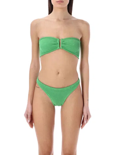 Reina Olga Ausilia Bandeau Bikini Set In Green
