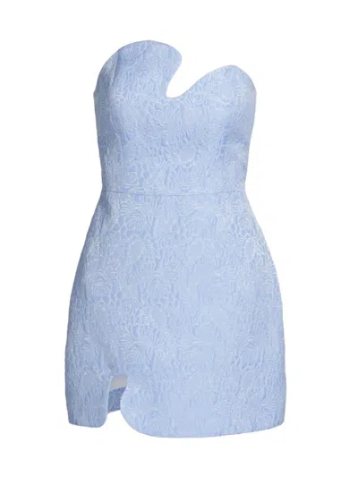 Amanda Uprichard Women's Puzzle Jacquard Strapless Minidress In Powder Blue