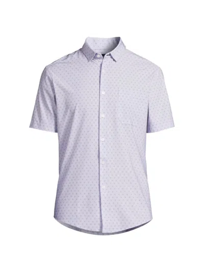 Mizzen + Main Men's Leeward Star Button-down Shirt In Purple Star Print