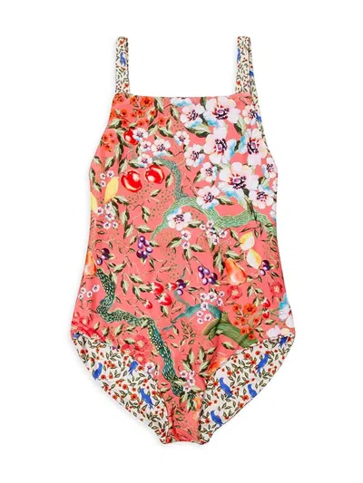 Agua Bendita Kids' Little Girl's & Girl's Returning To The Roots Amina Seed Reverisble One-piece In Multi