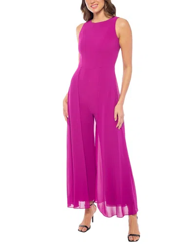 Marina Chiffon Overlay Sleeveless Jumpsuit In Pink