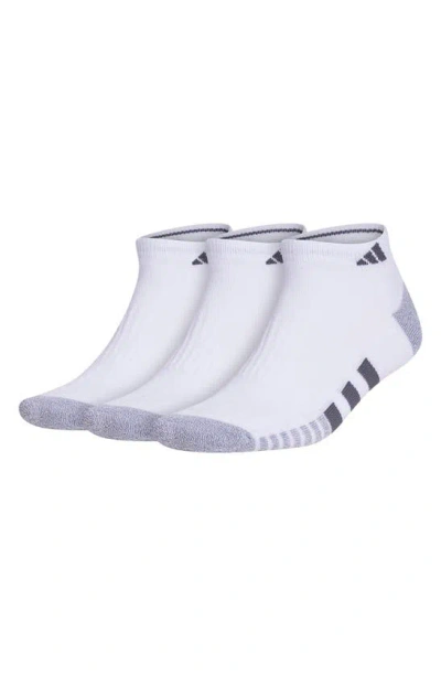 Adidas Originals Cushioned 3.0 3-pack Low Cut Socks In White/ Grey