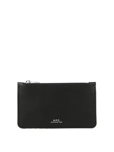 Apc A.p.c. "walter" Zippered Card Holder In Black