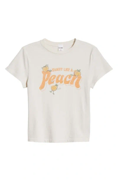 Re/done Peach Cotton Graphic T-shirt In Xs