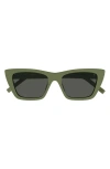 Saint Laurent Cat-eye Acetate Sunglasses In Shiny Solid Light