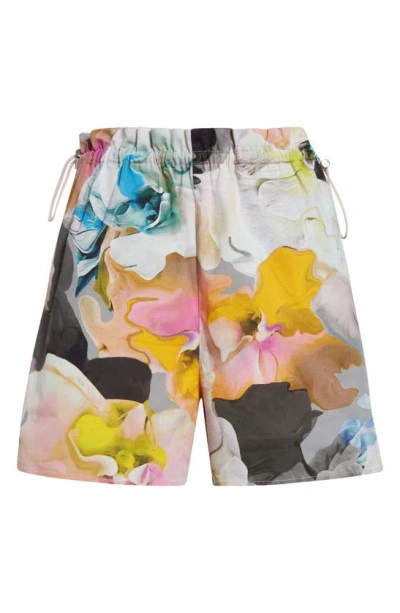 Stine Goya Barbra Graphic-print Cotton Shorts In Liquified Orchid