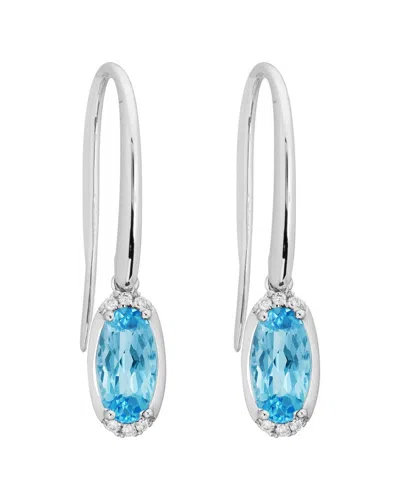 Diamond Select Cuts 14k 1.77 Ct. Tw. Diamond & Blue Topaz Earrings