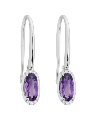 Diamond Select Cuts 14k 1.47 Ct. Tw. Diamond & Amethyst Earrings