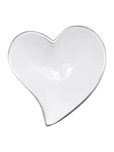 Mariposa First Comes Love Small Heart Bowl In White
