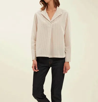 Ines De La Fressange Noa Shirt In Ecru With Stripes In Multi