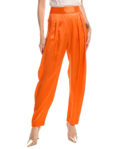 The Sei Silk Tapered Trouser In Orange