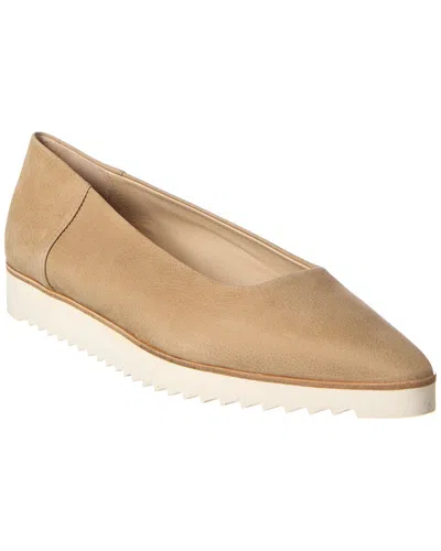 Theory Sport Leather Flat In Beige