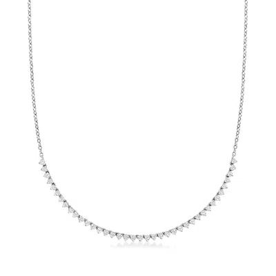 Ross-simons Diamond Necklace In 14kt White Gold In Silver