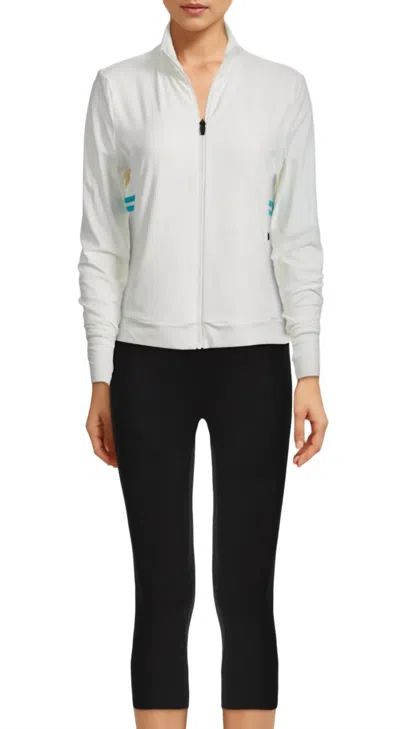 Splits59 Rain Airweight Jacket In White/aqua In Multi