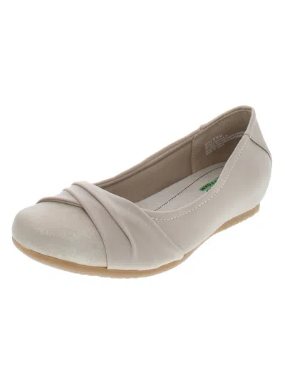 Baretraps Misty Womens Faux Leather Flats In White