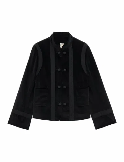 Ines De La Fressange Phoebe Velvet Jacket In Black