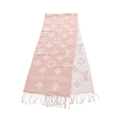 Pre-owned Louis Vuitton Lv Essential Beige Rose Scarf Wool Beige Off In Pink